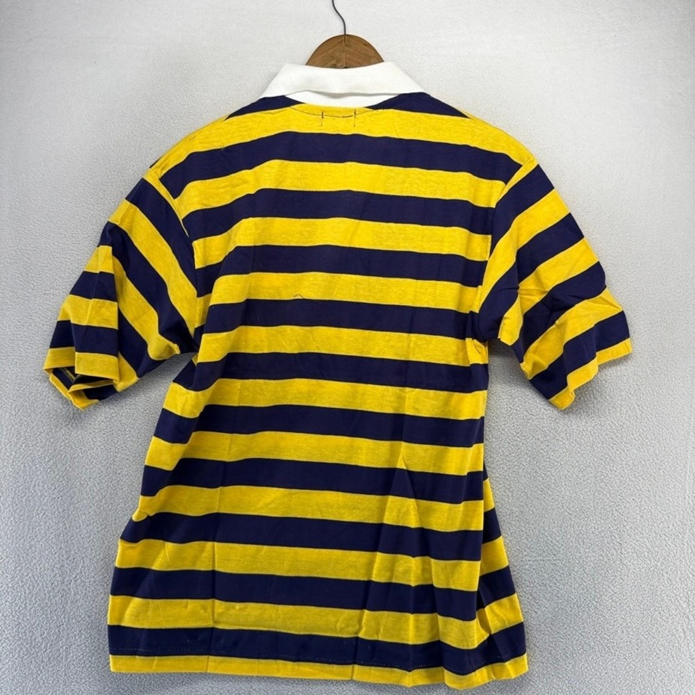 Vintage Gant Polo Shirt Mens XL Yellow Blue The Rugger Striped Deadstock 70s ivy - Picture 8 of 9